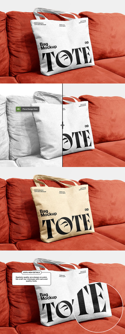 沙发上的手提袋模型