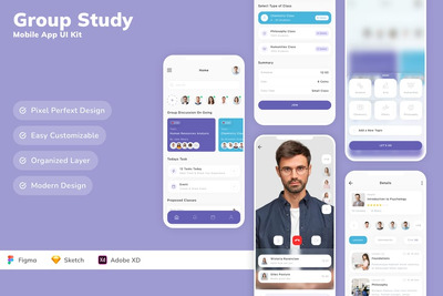 小组学习移动应用 UI 套件