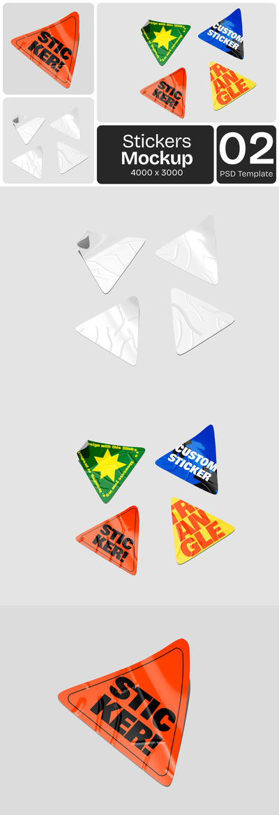 三角形贴纸样机