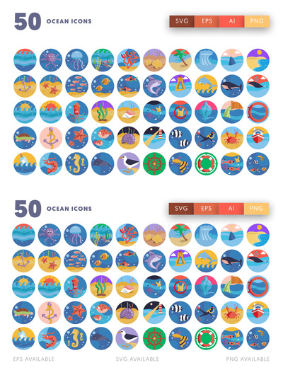 50个海洋图标