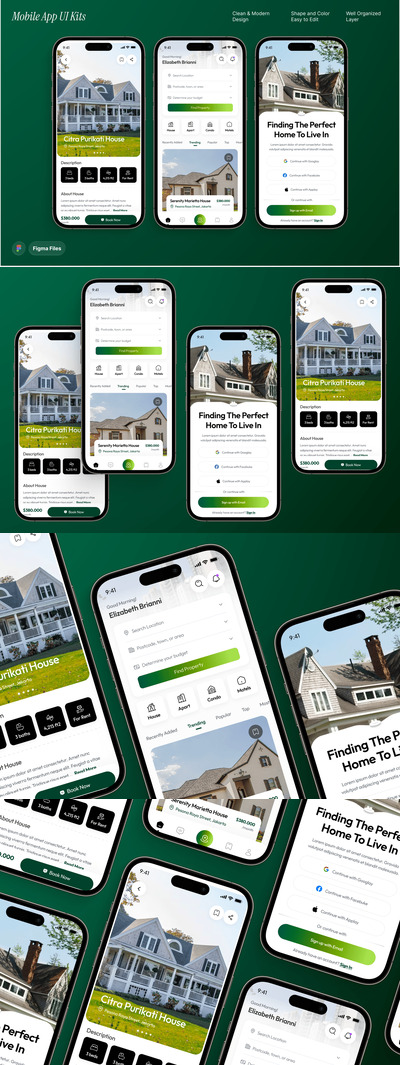 房产搜索和住房移动应用 UI 套件