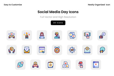 社交媒体日图标