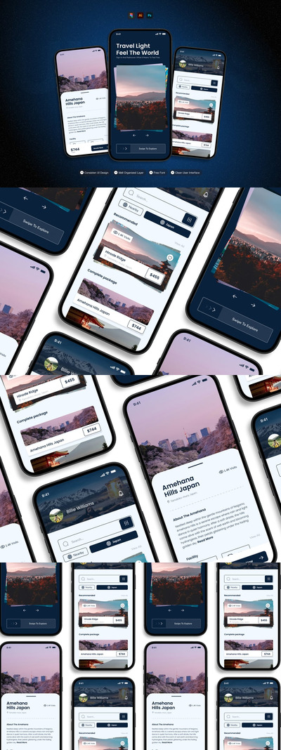 旅行灯笼 – 移动应用 UI 套件