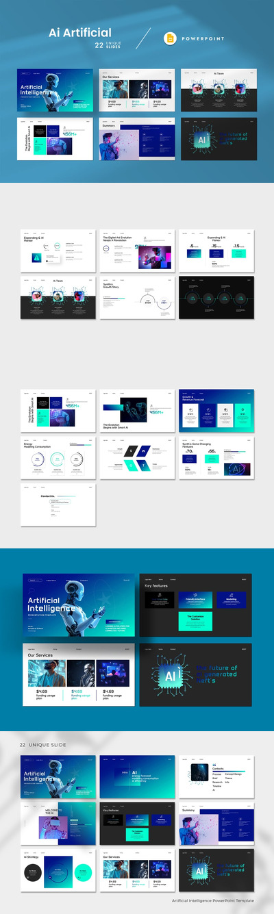 人工智能谷歌幻灯片模板