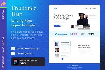 自由职业者中心登陆页面 Figma 模板