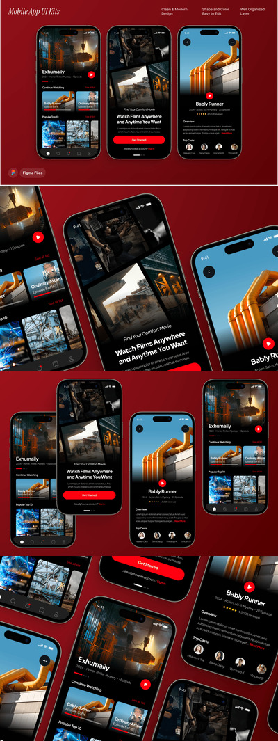 在线影院和视频流媒体应用 UI 套件