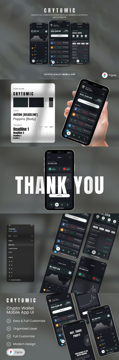 Crytomic – 加密钱包移动应用 UI 套件