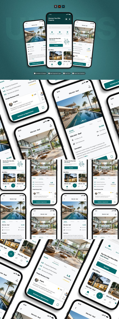 房地产 – 移动应用 UI 套件
