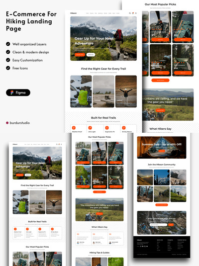 徒步旅行电子商务落地页