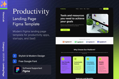 生产力着陆页 Figma 模板