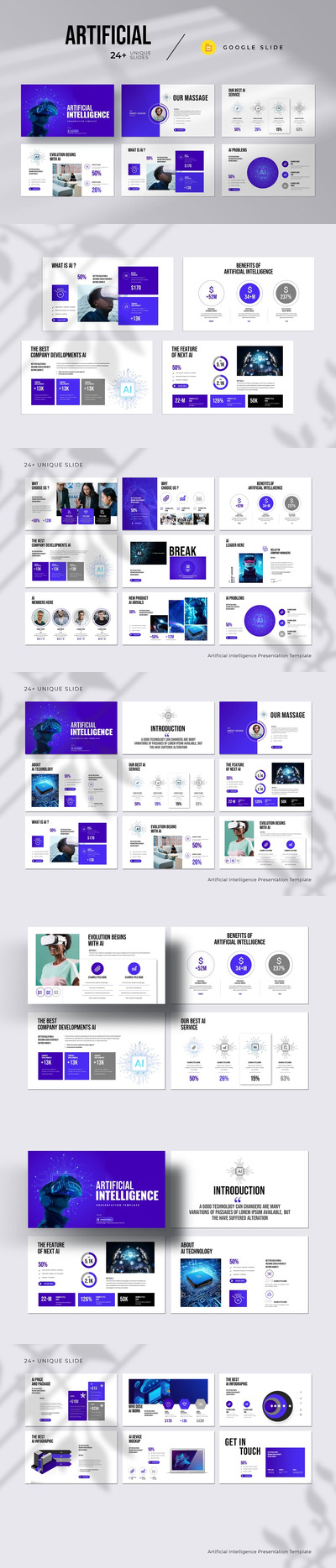 人工智能谷歌幻灯片模板