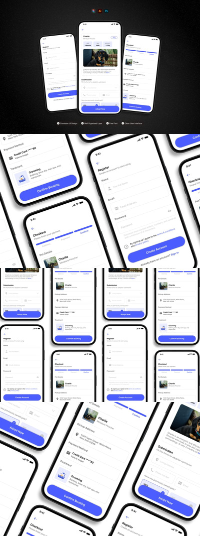 宠物护理 – 移动应用 UI 套件