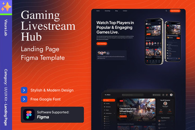 游戏直播登陆页面 Figma 模板