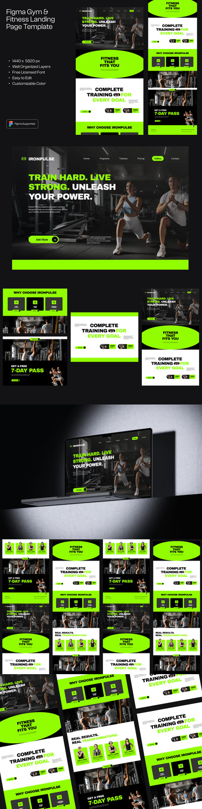 Figma 健身与健身落地页模板
