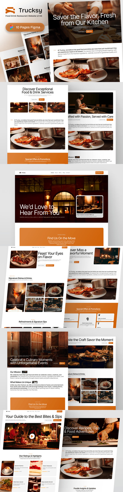 餐饮餐厅网站 UI 套件 – Trucksy