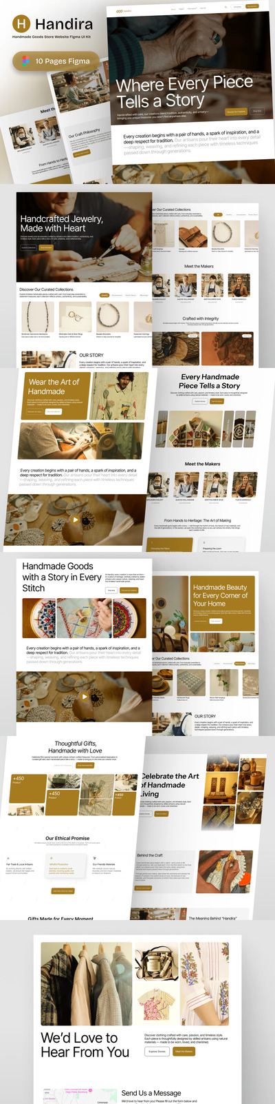 手工制品商店网站 Figma UI Kit Handira