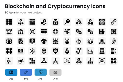区块链和加密货币图标