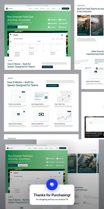 现场运营 SaaS 着陆页 UI 设计套件