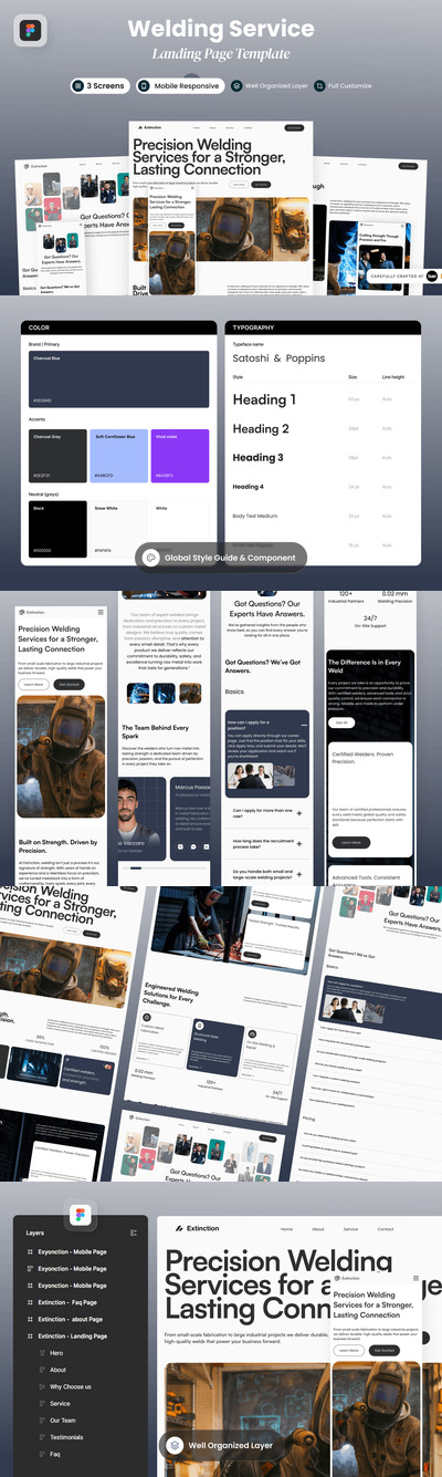 灭绝 – 焊接服务着陆页