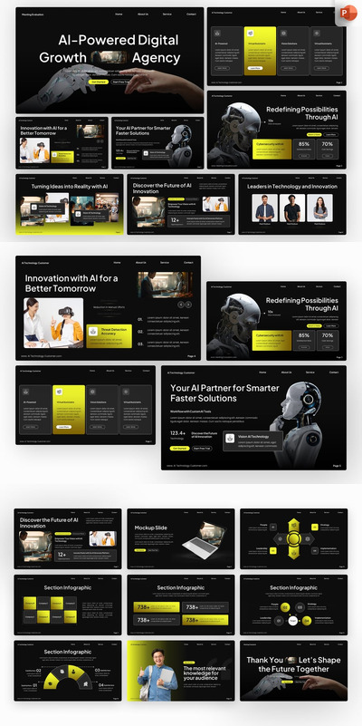 人工智能技术客户 – PowerPoint 模板