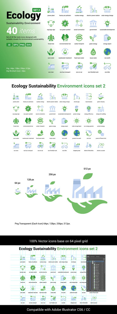 生态可持续性环境图标集 2