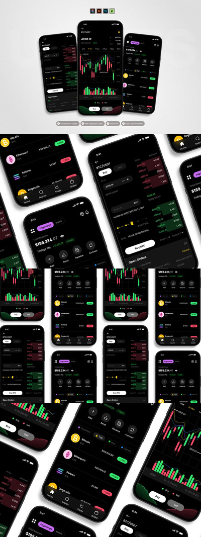 加密货币 – 移动应用 UI 套件