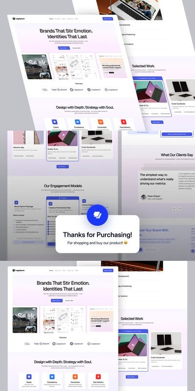创意机构落地页 UI 设计工具包