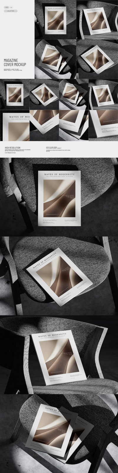 美国信纸杂志封面样机