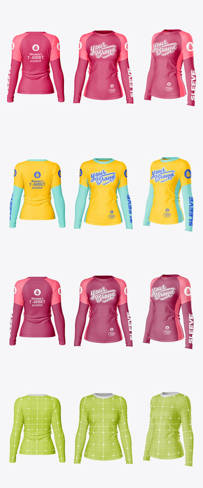 女士休闲长袖T恤样机