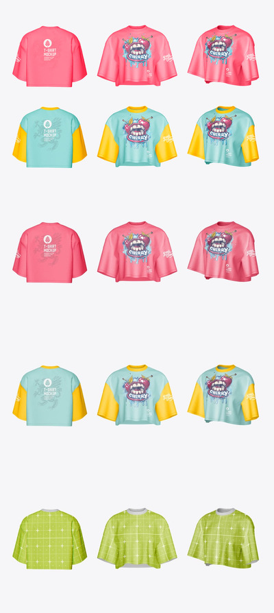 休闲短款T恤样机