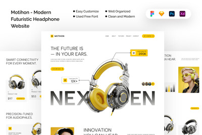 Motihon – 现代未来主义耳机网站