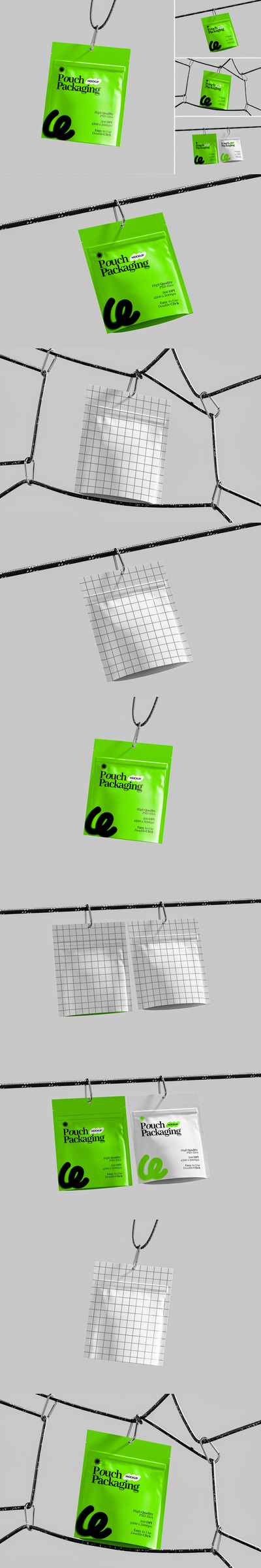 绳挂式小袋模型