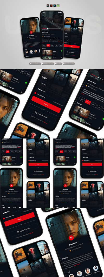 流媒体 – 移动应用 UI 套件