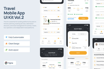 旅游移动应用 UI 工具包 Vol.2 – Beyond