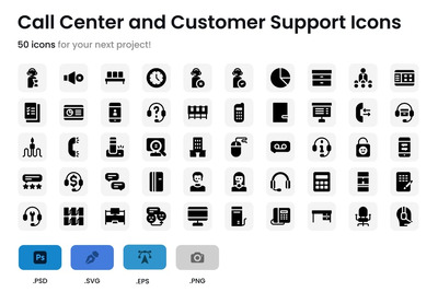 呼叫中心和客户支持图标