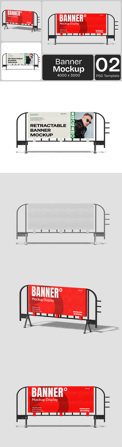可伸缩横幅模型