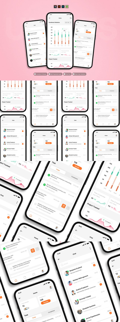 人力资源管理 – 移动应用 UI 套件