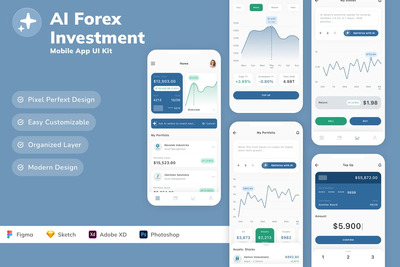 AI外汇与投资移动应用UI套件