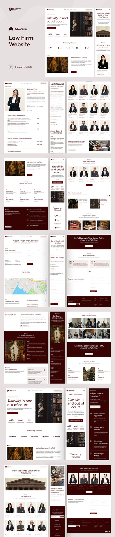 Advocium – 律师事务所网站 UI Figma 模板