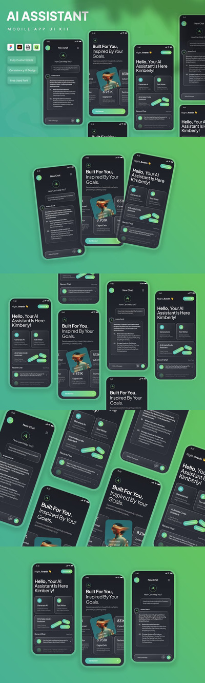 AI 助手移动应用 UI 套件