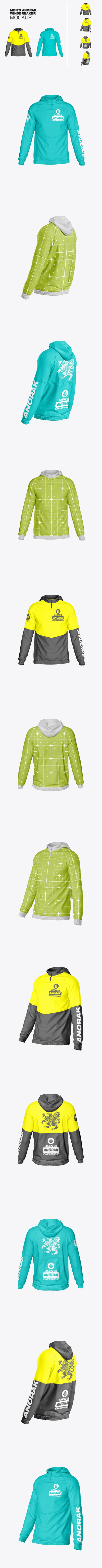 男士防风连帽衫样衣