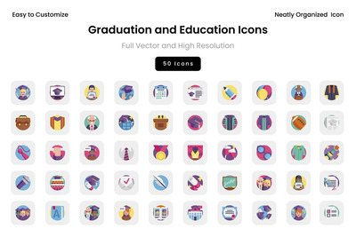 毕业与教育图标