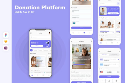 捐赠平台移动应用 UI 套件