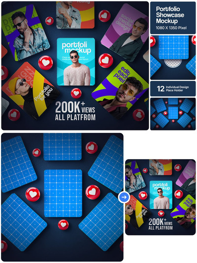 作品集展示模型社交媒体模板