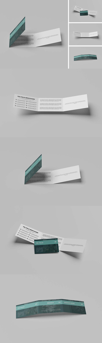 A4横向三折页宣传册样机