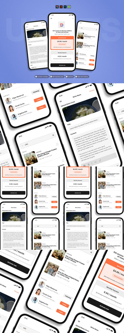 新闻 – 移动应用 UI 套件