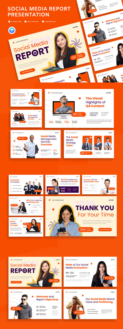 社交媒体报告主题演讲模板