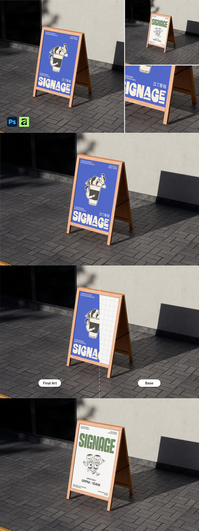 木制A字形商店招牌模型