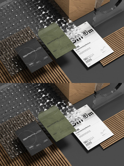 信封和信纸品牌设计样机套装