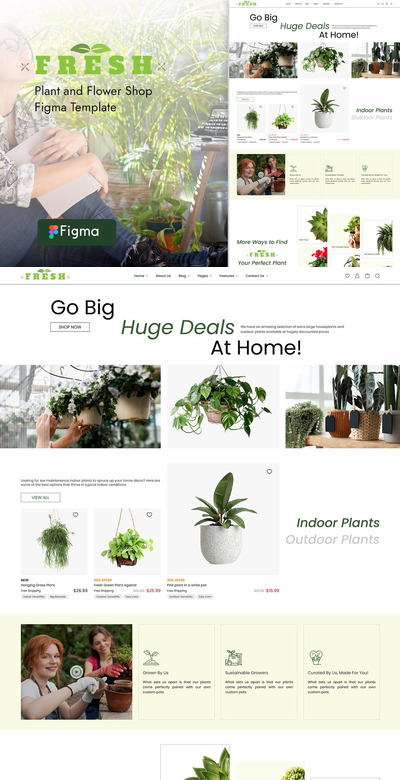 Fresh – 电子商务植物商店 Figma 模板